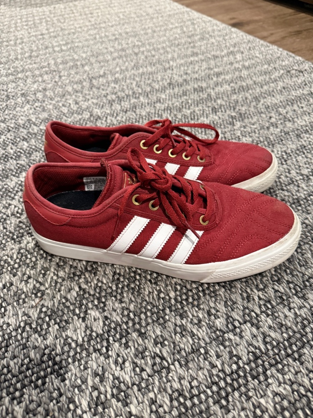 Adidas Skateboarding Red Low-Top Canvas Sneakers